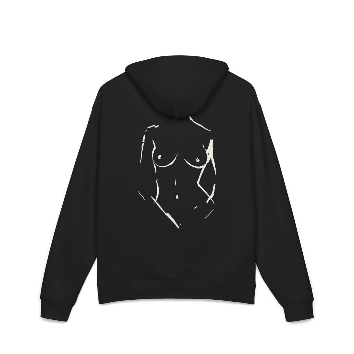 Bare Form — Relaxed Hoodie — Black supplier mockup, view 1