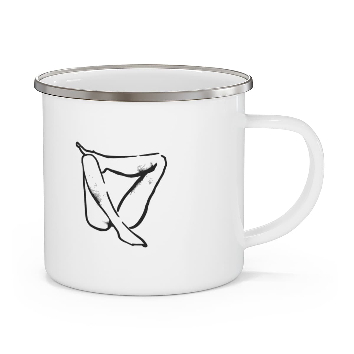 Folded — Enamel Mug — White supplier mockup, view 1