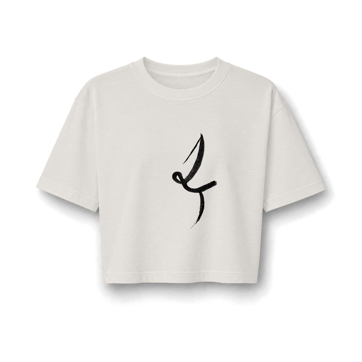 One Line — Cropped Tee — Faded Bone supplier mockup, view 1
